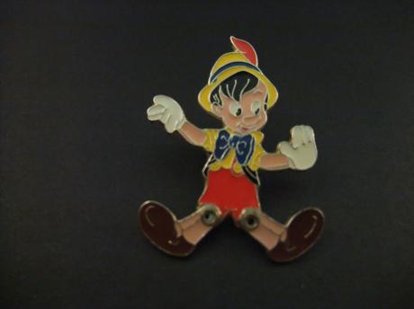 Pinokkio ( gemaakt door poppenmaker Geppetto) houten pop. emaille plaatje, is beweegbaar (2)